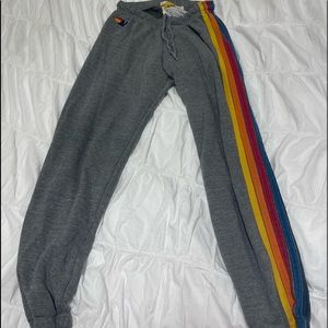 aviator nation 5 stripe sweatpants size xs